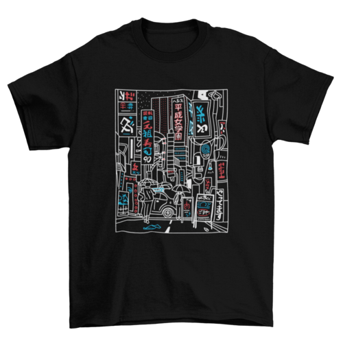 Tokyo street stroke t-shirt