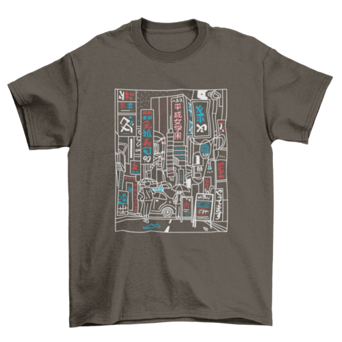 Tokyo street stroke t-shirt